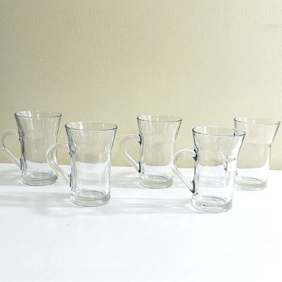 5 Vintage Bormioli Rocco Cappuccino Coffee Cups Mugs Tempered Glass Cup Mug - Picture 3 of 8